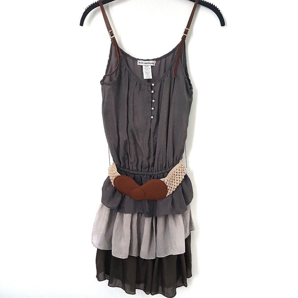 Body Central Multi-colored dress with belt - S